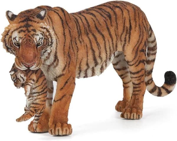 Tigress Figurine and her baby - PAPO - LA VIE SAVAGE - Flerfärgad - Interiör
