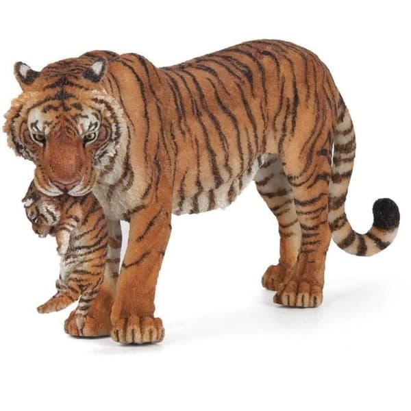 Tigress Figurine and her baby - PAPO - LA VIE SAVAGE - Flerfärgad - Interiör