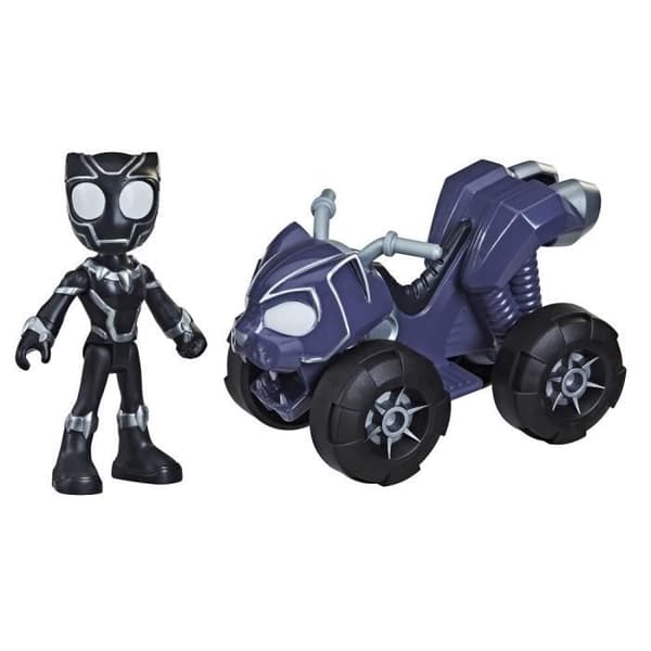 Marvel Spidey and His Amazing Friends - Black Panther-figur med Panther Patrolman - för barn från 3 år och uppåt