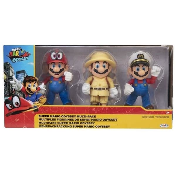 Paket med 3 figurer - JAKKS PACIFIC - Super Mario Bros: Mario - 10 cm