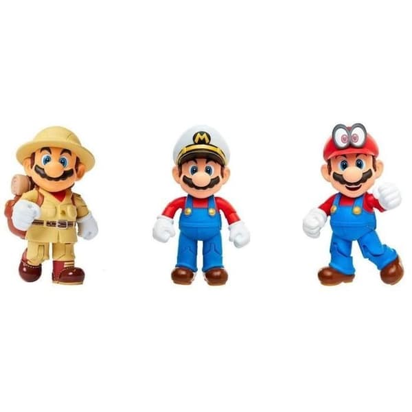 Paket med 3 figurer - JAKKS PACIFIC - Super Mario Bros: Mario - 10 cm
