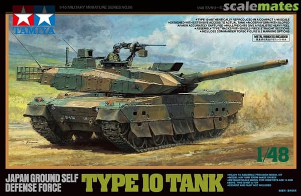 Tamiya Modellbygge Japanese Ground Self Defense Force Type 10 Tank, Skala 1:48