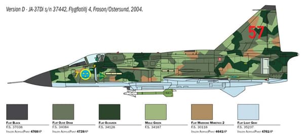 Italeri Modellflyg SAAB JA 37 Jaktviggen, Skala 1:48