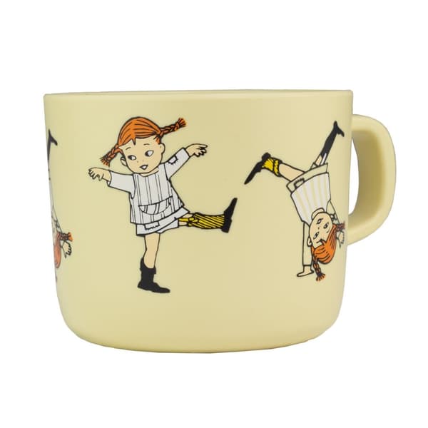 Pippi Cirkus, Mugg med handtag, Gul  - Rätt Start