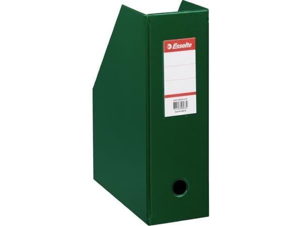 Esselte standard arkivmappe, DIN A4, papp, grønn (B) 100 mm sveiset med PVC-film, sammenleggbar, med displaylomme og (56076)