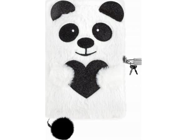 Plysj dagbok med hengelås Panda DERFORM