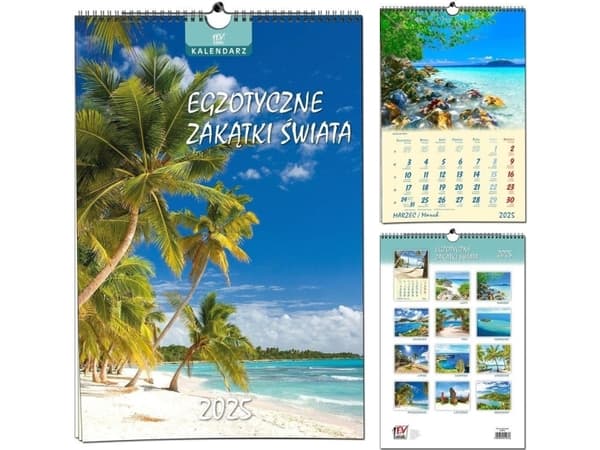 Kalender 2025 13 planscher B3 Exotiska hörn av världen EDUKAMP