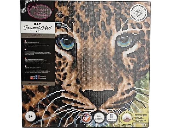 Image on canvas 30x30cm with mosaic Leopard
