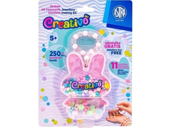 Bunny perler sett 250stk + 2m ASTRA gummibånd
