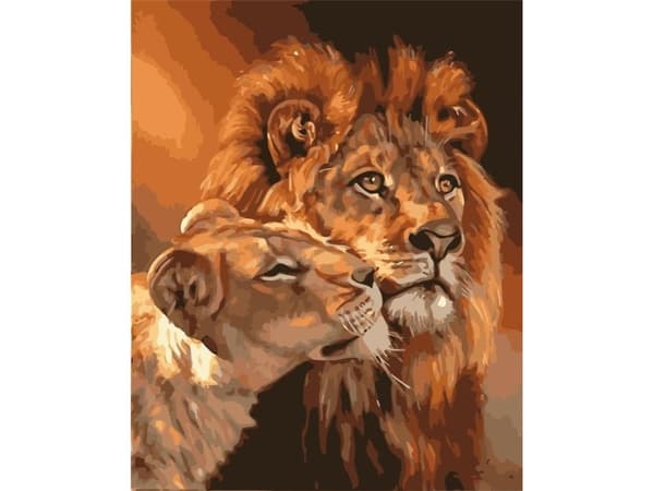 Målning efter siffror - 40x50cm Lions