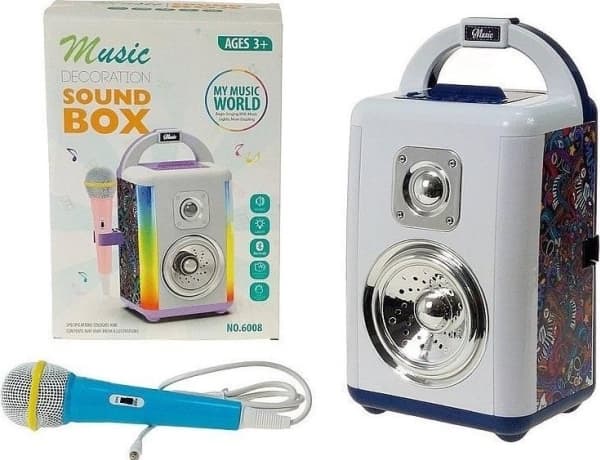 Speaker set with battery-operated microphone