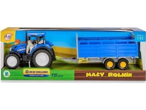 New Holland T5 tractor with trailer 1:32