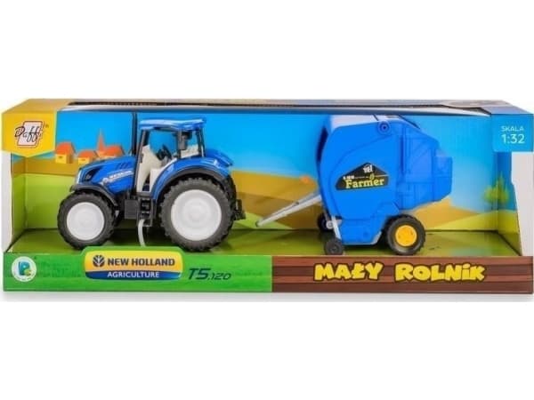 Traktor New Holland T5 z prasą do słomy 1:32