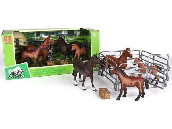 Horses with an enclosure
