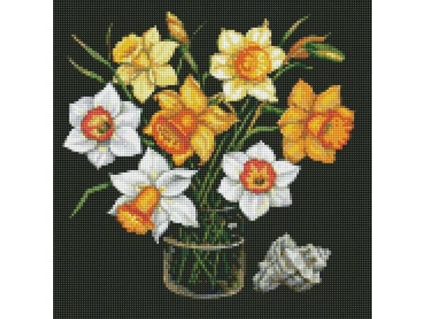 Diamantmosaik - Soliga påskliljor 40x40cm