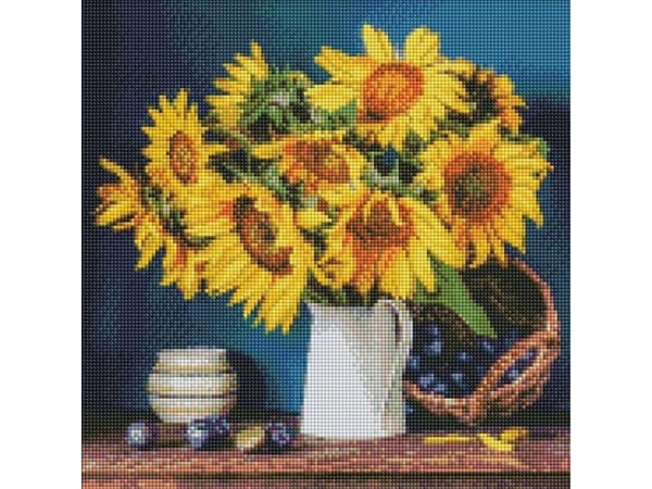 Diamantmosaikk - Bright Sunflowers 40x40cm