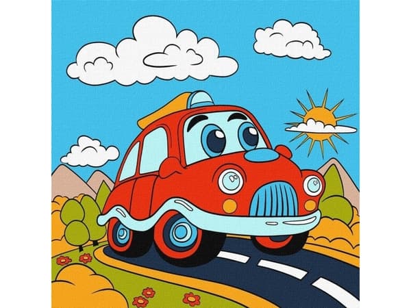 Painting by numbers - A funny journey 25x25cm