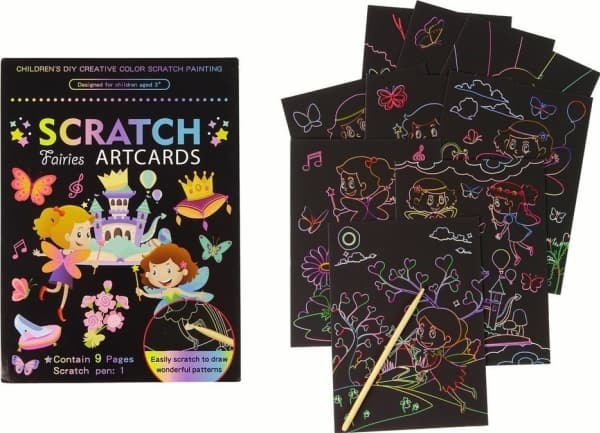 LeanToys Skraplotter för barn Målarbok Fairy