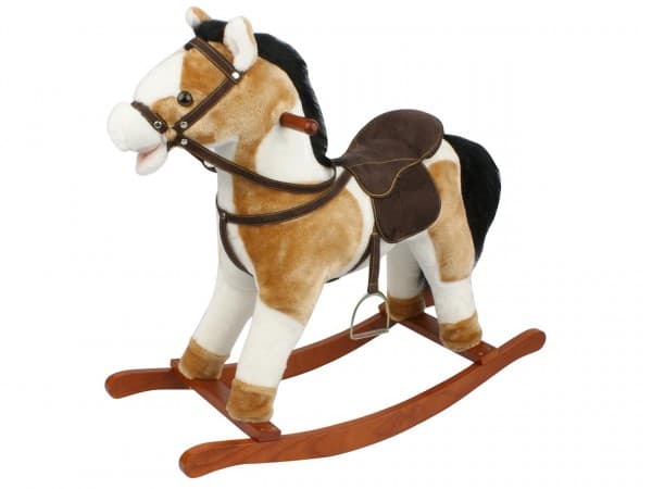 Madej *Gyngehest, lyd, beveger munnen, 46 cm, BEIGE.