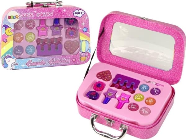LeanToys for sminke og negler i en rosa koffert