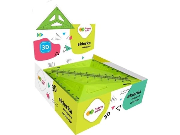 Ekierka 3D 45* 13cm (25szt) HAPPY COLOR