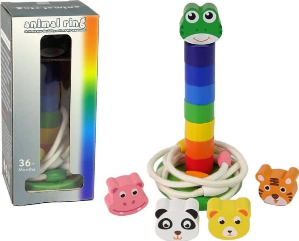 LeanToys trepyramide Pedagogisk puslespill Snøredyr