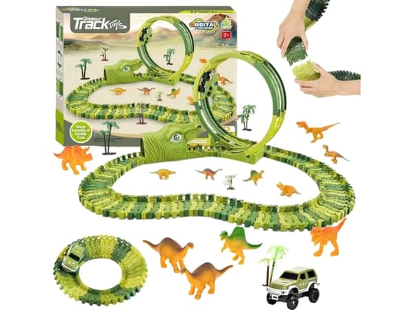 ProNice RACE TRACK LOOP DINOSAUR DINO PARK BATTERI BIL DINOSAURER FIGURER