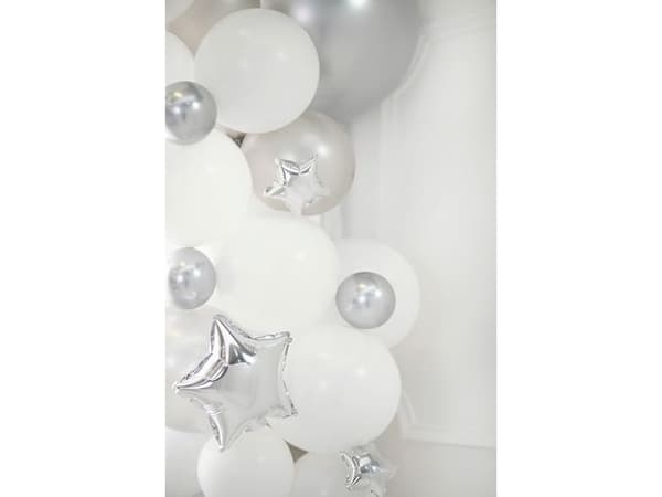 Sølv glossy ballon, 50 stk