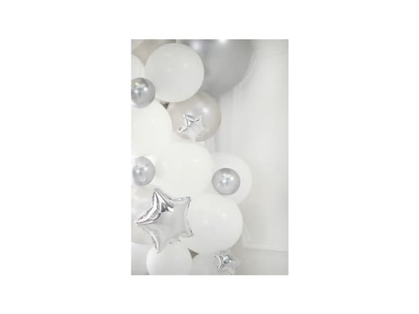 Sølv glossy ballon, 50 stk