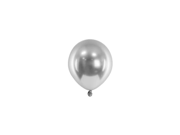 Sølv glossy ballon, 50 stk