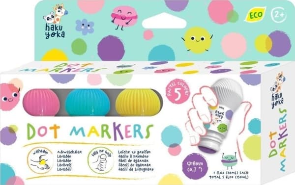 Dot pastellpennor 5 färger