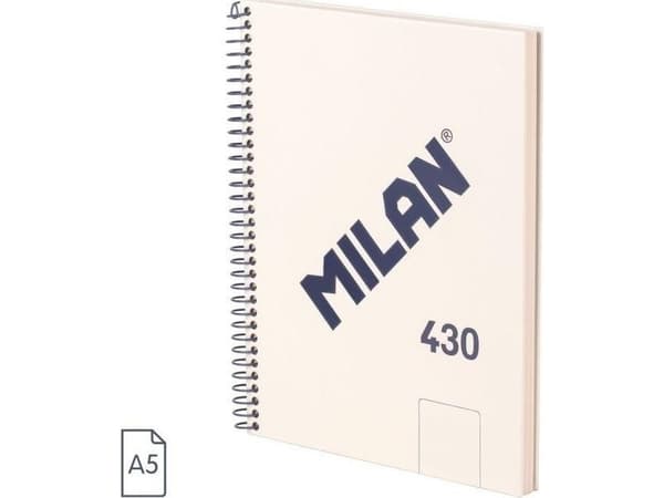 Spiralanteckningsbok A5/80K plain 1918 beige MILAN