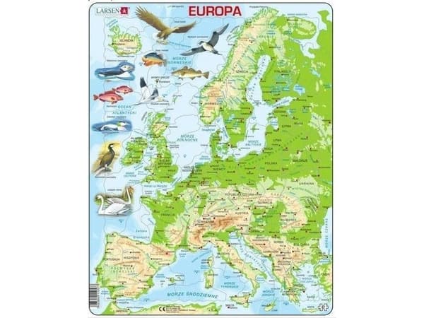Jigsaw puzzle physical map of Europe