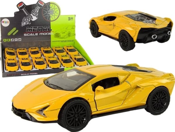 LeanToys Resorak fordon 1:36 drivlina Ljus Ljud Gul