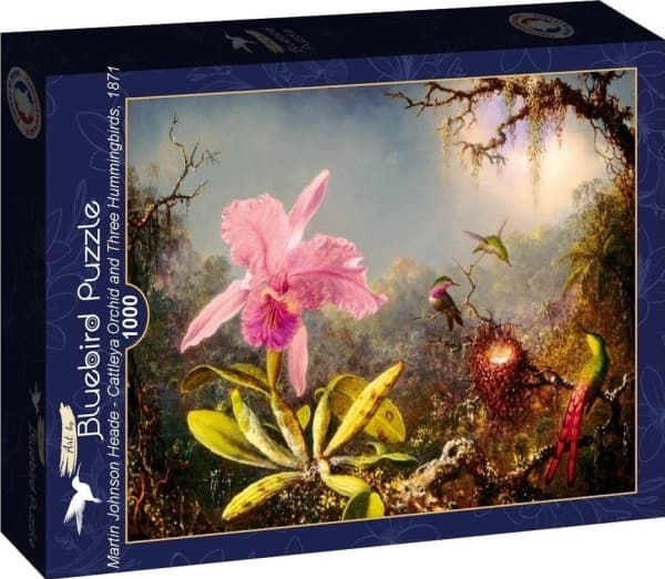 Palapeli 1000 Orchidea i trzy kolibry, Heade 1871