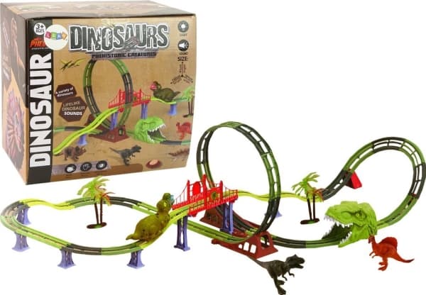 LeanToys Track Train Spiral Dinosaur Lydlys Tilbehør