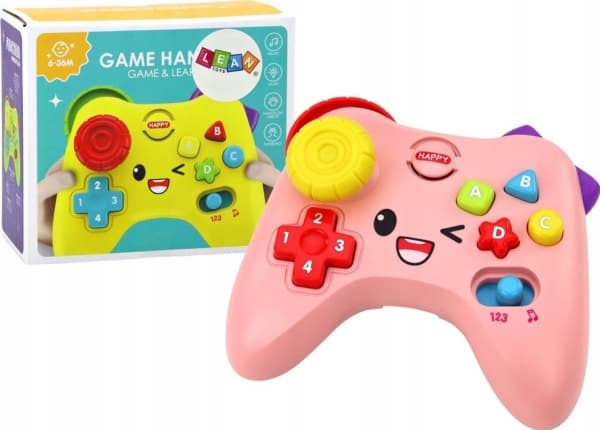 LeanToys Interaktiv konsolplatta Pedagogisk Ljus Ljud Rosa