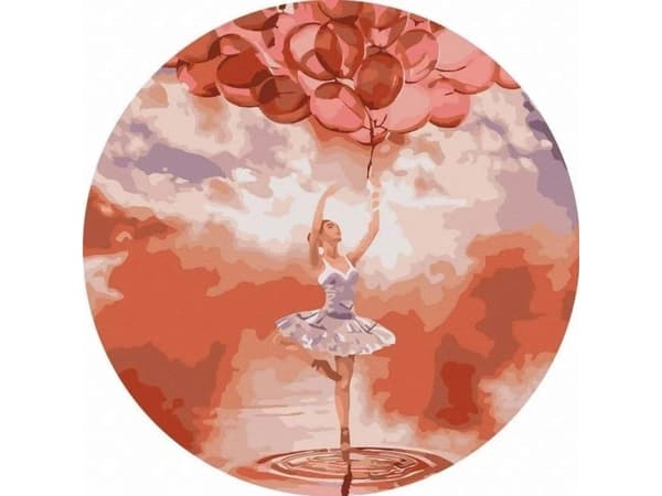 Maleri etter tall rundt - Ballerina... 40cm