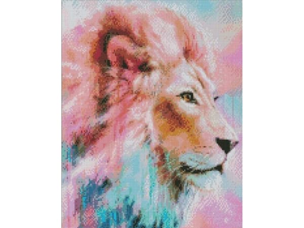 Diamantmosaikk - Rosa løve 40x50cm