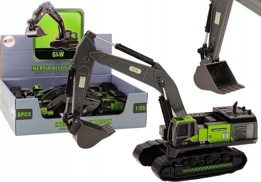 LeanToys Caterpillar grävmaskin Metallskopa 1:55 Svart och grön