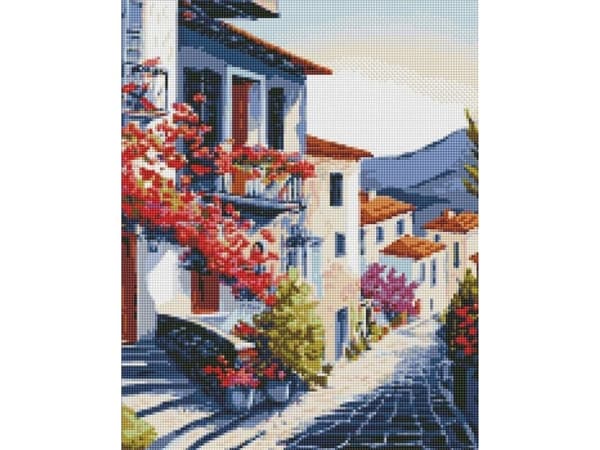 Diamantmosaikk - By ved foten av fjellene 40x50cm