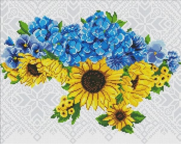 Diamantmosaikk - Blooming Homeland 40x50cm