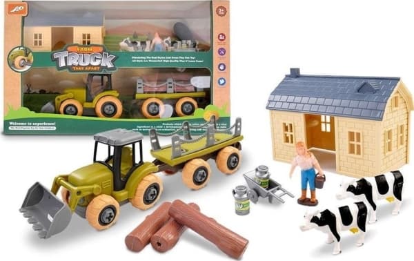 Bondgårdsset med traktor och skjul