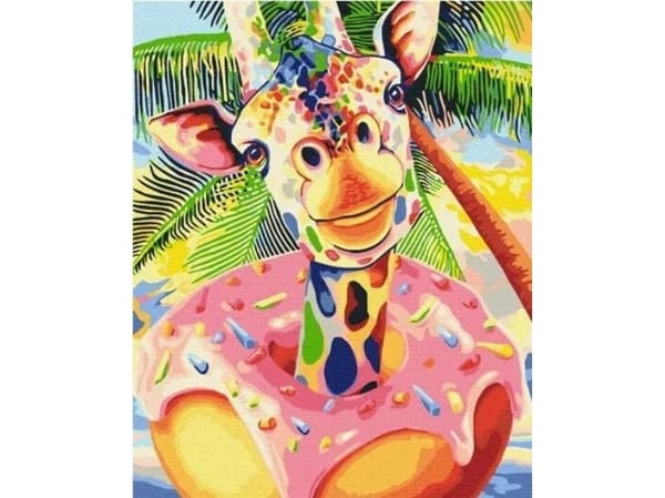 Maleri etter tall - Søt giraff 40x50cm EDUKAMP
