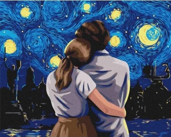 Painting by numbers - Evening under the stars. 40x50