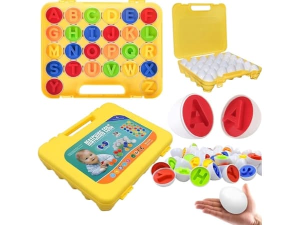 Educational egg puzzle connecting letters