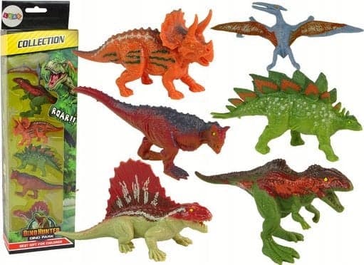 LeanToys Figur Dinosaurer Figurer 6 deler Fargerike LEAN Leker