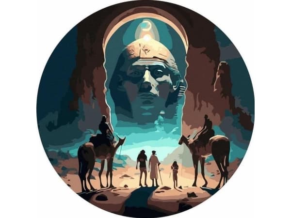 Maleri etter tall rundt - Sphinx of Egypt 40cm