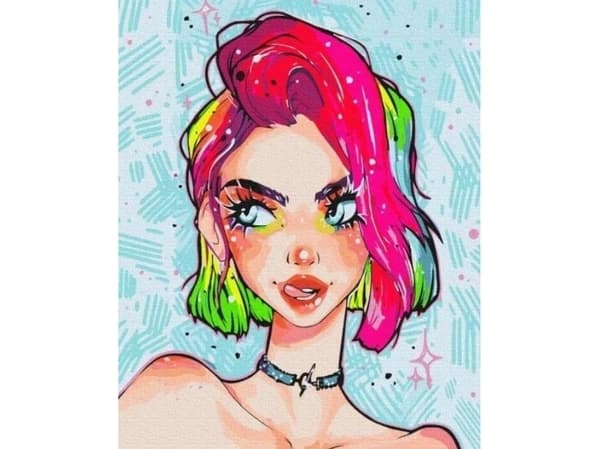 Målning efter siffror - Lady grunge 40x50cm