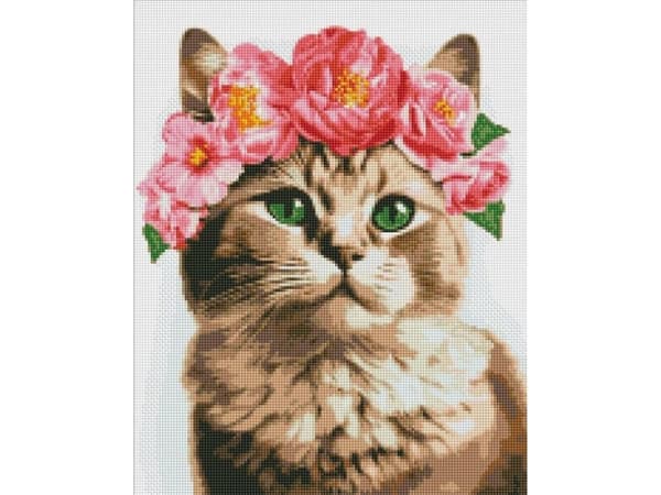 IDEYKA Diamantmosaik, 40x50 cm, sofistikerad katt, 1 st.